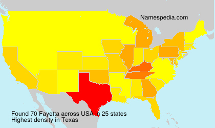 Surname Fayetta in USA Surname Fayetta in USA