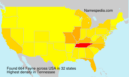 Surname Fayne in USA Surname Fayne in USA