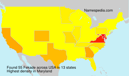 Surname Fekade in USA Surname Fekade in USA