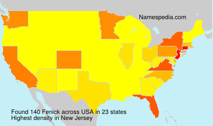 Surname Fenick in USA Surname Fenick in USA