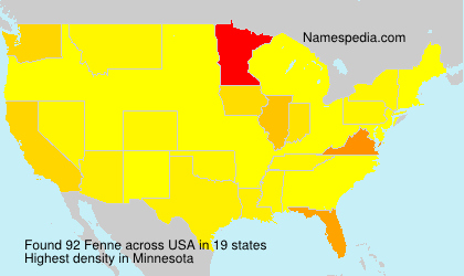 Surname Fenne in USA Surname Fenne in USA