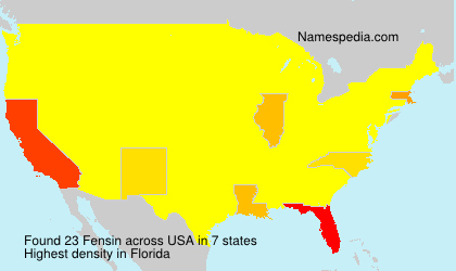 Surname Fensin in USA Surname Fensin in USA