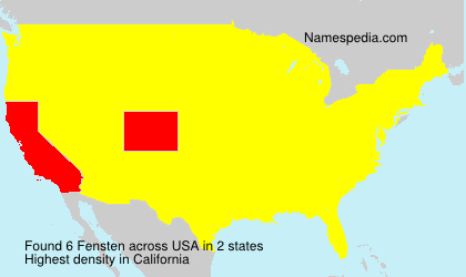 Surname Fensten in USA Surname Fensten in USA