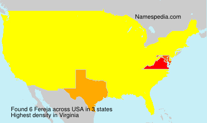 Surname Fereja in USA Surname Fereja in USA