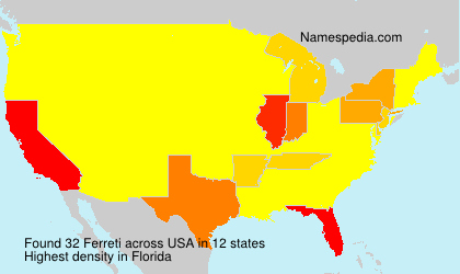 Surname Ferreti in USA
