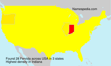 Surname Fervida in USA Surname Fervida in USA