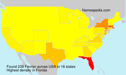 Surname Fevrier in USA Surname Fevrier in USA