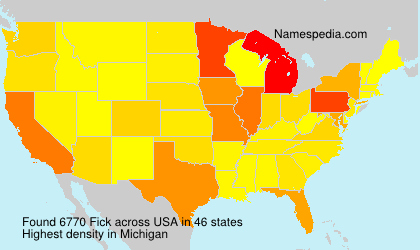 Surname Fick in USA Surname Fick in USA