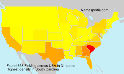 Surname Fickling in USA Surname Fickling in USA