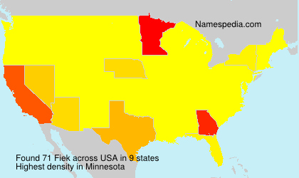 Surname Fiek in USA Surname Fiek in USA