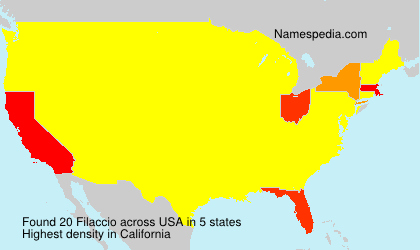 Surname Filaccio in USA Surname Filaccio in USA