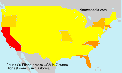 Surname Filene in USA Surname Filene in USA