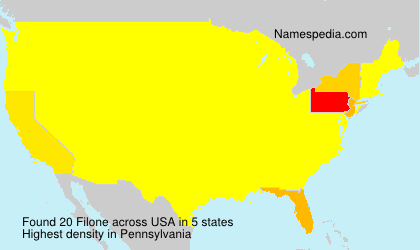 Surname Filone in USA Surname Filone in USA