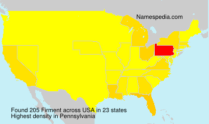 Surname Firment in USA Surname Firment in USA