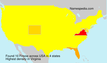 Surname Firsow in USA Surname Firsow in USA