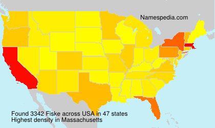 Surname Fiske in USA Surname Fiske in USA