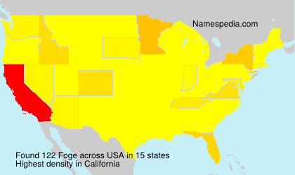Surname Foge in USA Surname Foge in USA