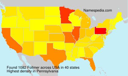 Surname Follmer in USA Surname Follmer in USA