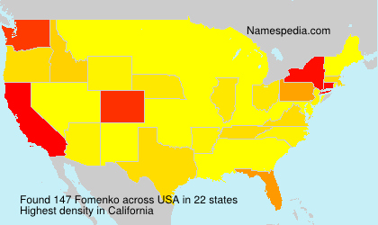 Surname Fomenko in USA Surname Fomenko in USA