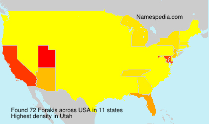 Surname Forakis in USA Surname Forakis in USA