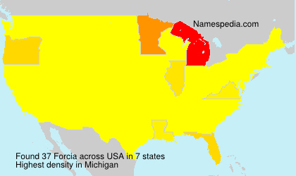 Surname Forcia in USA Surname Forcia in USA
