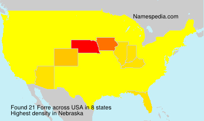 Surname Forre in USA Surname Forre in USA