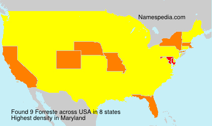 Surname Forreste in USA Surname Forreste in USA