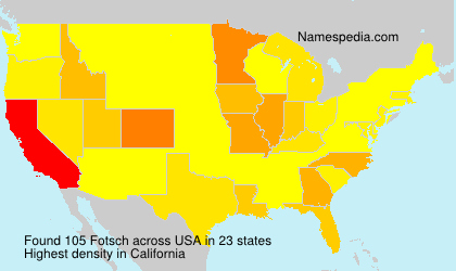 Surname Fotsch in USA Surname Fotsch in USA