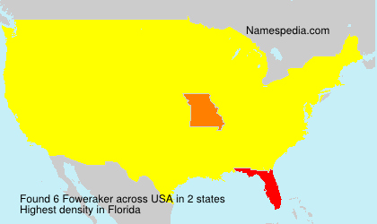 Surname Foweraker in USA Surname Foweraker in USA