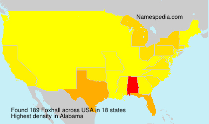 Surname Foxhall in USA Surname Foxhall in USA