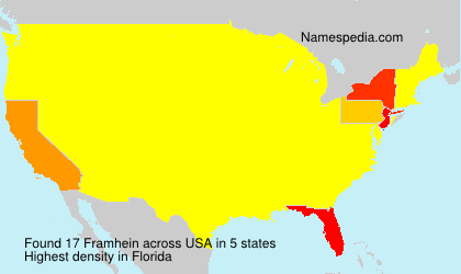 Surname Framhein in USA Surname Framhein in USA