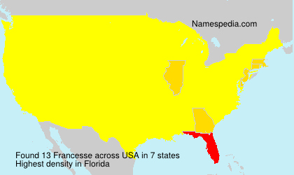 Surname Francesse in USA Surname Francesse in USA