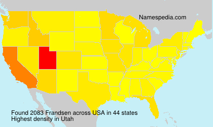 Surname Frandsen in USA Surname Frandsen in USA