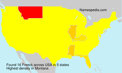 Surname Freeck in USA Surname Freeck in USA