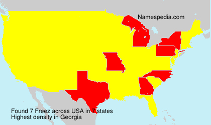 Surname Freez in USA Surname Freez in USA