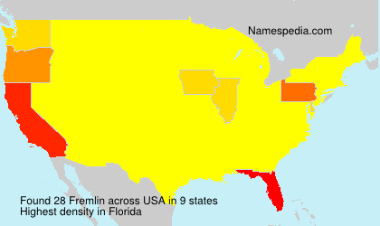 Surname Fremlin in USA Surname Fremlin in USA