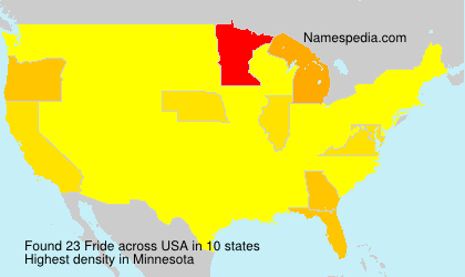 Surname Fride in USA Surname Fride in USA