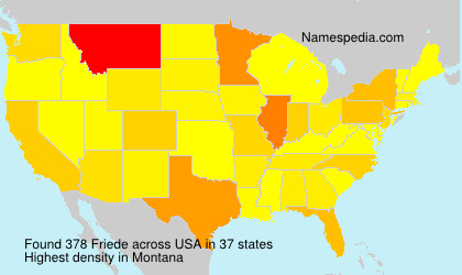 Surname Friede in USA Surname Friede in USA