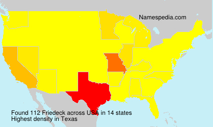Surname Friedeck in USA Surname Friedeck in USA