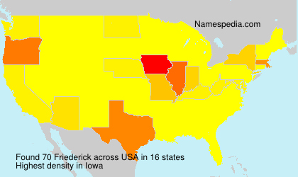 Surname Friederick in USA Surname Friederick in USA