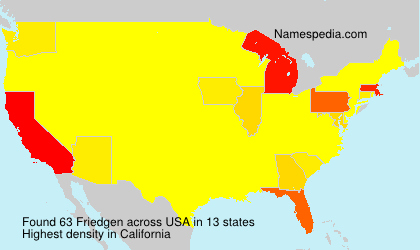 Surname Friedgen in USA Surname Friedgen in USA