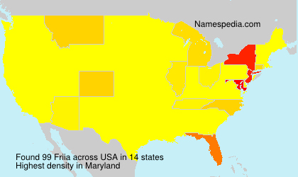 Surname Friia in USA Surname Friia in USA