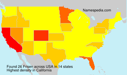 Surname Frisen in USA Surname Frisen in USA