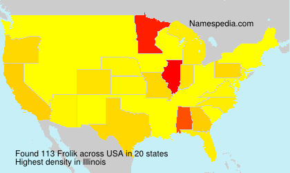 Surname Frolik in USA