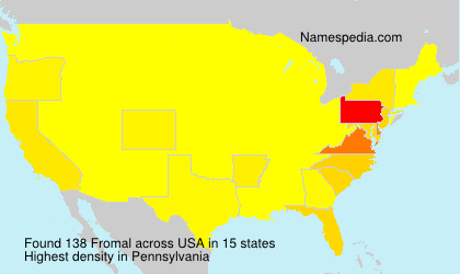 Surname Fromal in USA Surname Fromal in USA
