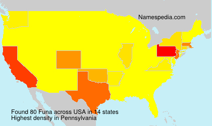 Surname Funa in USA Surname Funa in USA