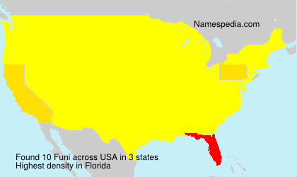 Surname Funi in USA Surname Funi in USA