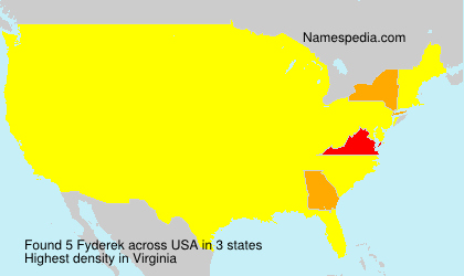 Surname Fyderek in USA Surname Fyderek in USA