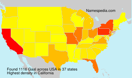 Surname Gaal in USA Surname Gaal in USA