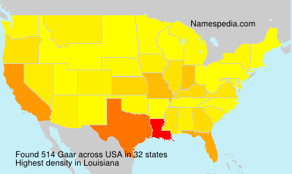 Surname Gaar in USA Surname Gaar in USA